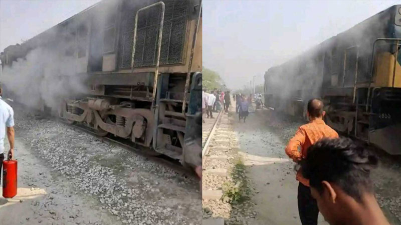 ইঞ্জিনে আগুন, ট্রেন চলাচল বন্ধ ময়মনসিংহ-নেত্রকোনায়